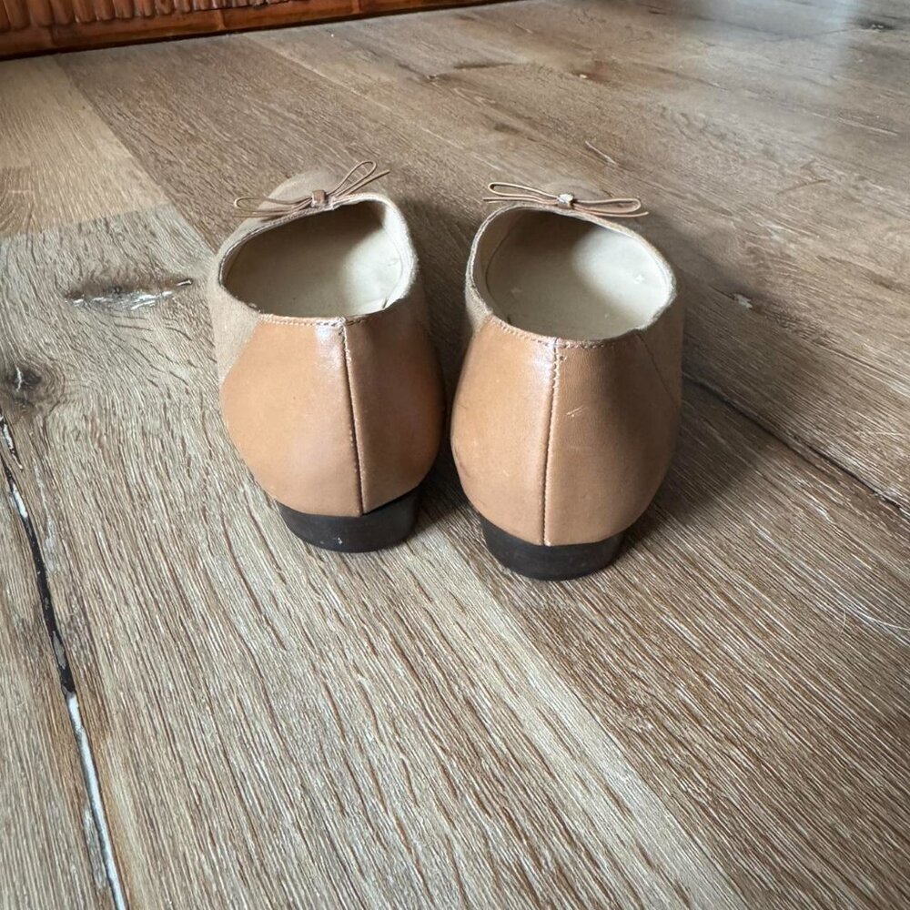Amalfi Brown Tan Leather Flats with bow tie size‎ 6.5 - Picture 3 of 7